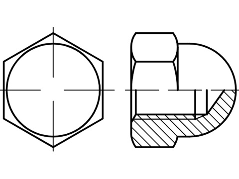 Nakrętka kołpakowa M16 DIN 1587 A2-70