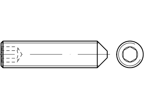Wkręt dociskowy M5x8 DIN 914 A2